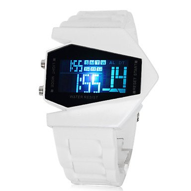 FENKOO Herren Armbanduhr digital LED/LCD/Kalender/Chronograph/Alarm Silikon Band Weiß Marke- von FENKOO