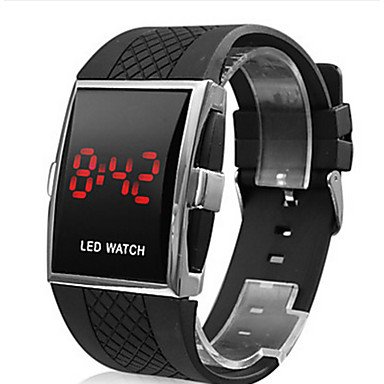 FENKOO Herren Sportuhr/Armbanduhr digital LED / / Leder Band Bequem Schwarz/Weiß Marke von FENKOO