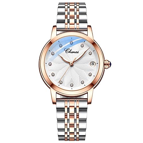 FENKOO Mode Damen Mechanische Uhr Leuchtend Wasserdicht Solide Stahlband Hohle Automatische Mechanische Uhr (Farbe : 8) von FENKOO