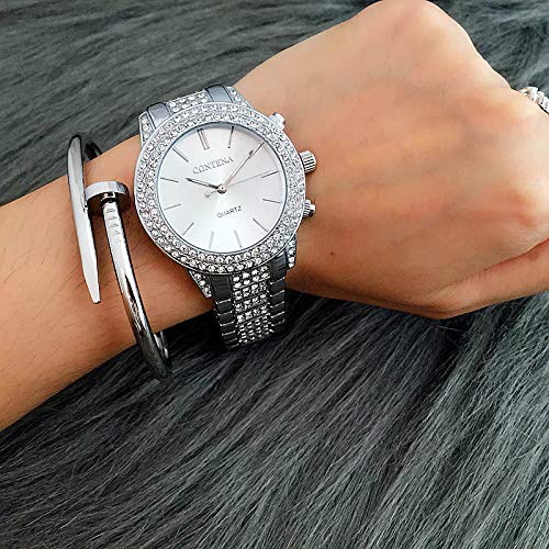 FENKOO Schöne Armbanduhren Damenuhr Crystal Fashion Roman Watch (Color : 2) von FENKOO