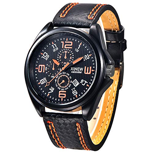 FENKOO Schöne Armbanduhren Marke Uhren Herren Lederband Datum Quarz Armbanduhr (Color : 5) von FENKOO