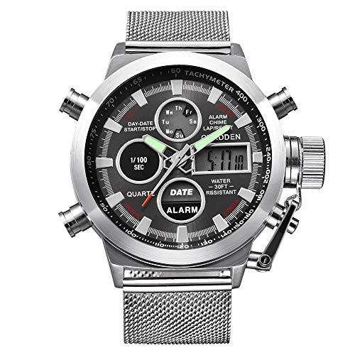 FENKOO Schöne Armbanduhren XONEW Marke Herrenuhr Legierung mit Sport elektronische Uhr Dual-Display (Color : 5) von FENKOO