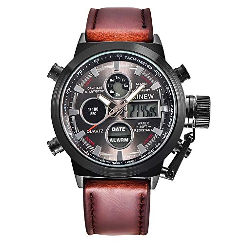 FENKOO Schöne Armbanduhren XONEW Marke Herrenuhr Legierung mit Sport elektronische Uhr Dual-Display (Color : 6) von FENKOO