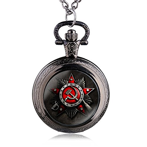 FENKOO Schöne Taschenuhr Russische Flagge Symbol Quarz Taschenuhr (Color : 1) von FENKOO