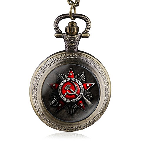 FENKOO Schöne Taschenuhr Russische Flagge Symbol Quarz Taschenuhr (Color : 3) von FENKOO