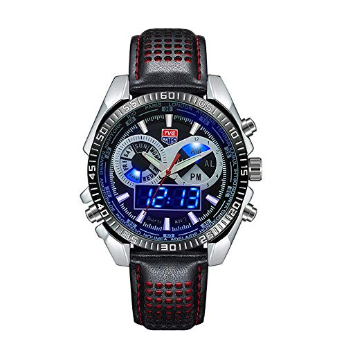 FENKOO TVG Armbanduhren TVG Uhr Herrenuhr wasserdicht LED Dual-Display leuchtenden Sportuhr Gürtel 568PD (Color : 4) von FENKOO