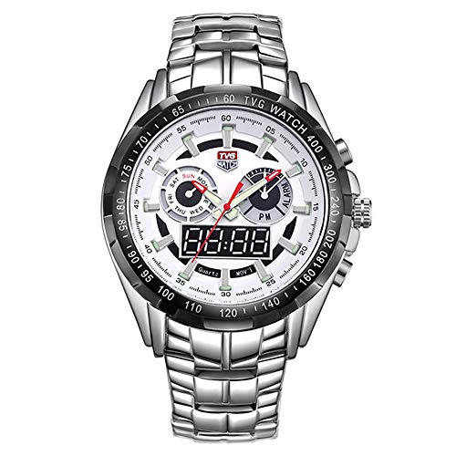 FENKOO TVG Armbanduhren TVG579 Männer elektronische Quartz Dual Display Uhr japanische Bewegung Herrenuhr Kalender Alarm Hintergrundbeleuchtung (Color : 2) von FENKOO