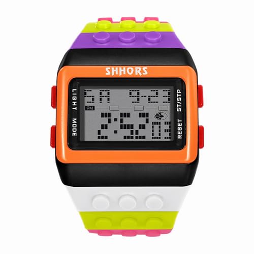 FENKOO Unisex Regenbogen Digital-Armbanduhr (Schwarz) von FENKOO