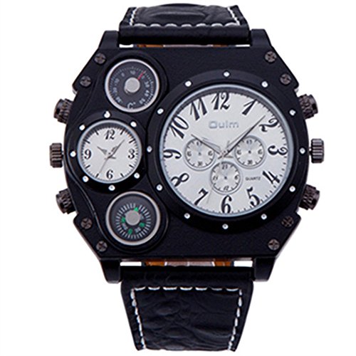 FENKOO beiläufige Uhr Men's Grand Dial importierte Quarz Militäruhr Gürtel Uhr (Color : 3) von FENKOO