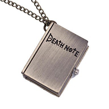 Fenkoo Unisex Retro Death Note Buch Anhänger in Form von Quarz Taschenuhr mit Kette (Bronze) von FENKOO