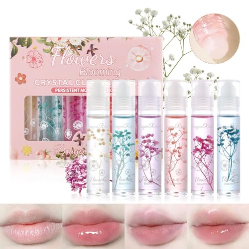 6 Stück Feuchtigkeitsspendendes Lippenöl Für Weiche Und Glatte Lippen Für Frauen Und Mädchen Transparent Aufpolsternd Hält Ihre Lippen Mit Feuchtigkeit Versorgt Aufpolsternder Lipgloss Klar von FENOHREFE