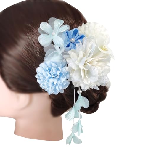 Blumen-Haarnadeln, Japonisme-Kostüm, Haarnadel, Schmuck mit Japonismus, Schmuck, Kimono, Tsumami-Zubehör, Blumen-Haarnadeln, Haar für Frauen von FENOHREFE