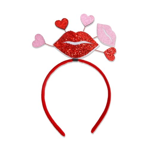 Dekoratives Haarband für Valentinstag, Festival, Party, Giltter, Herz-Kopfschmuck, Haarreif, Hochzeits-Kopfreif, Urlaubsparty-Accessoire, weiches und bequemes Haarband von FENOHREFE