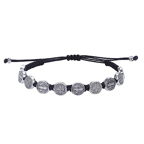 FENOHREFE Armband Maria/Heiliger Benedikt, handgefertigt, geflochtene Perlen, Glücksgebet, religiöse Armbänder für Männer und Frauen von FENOHREFE