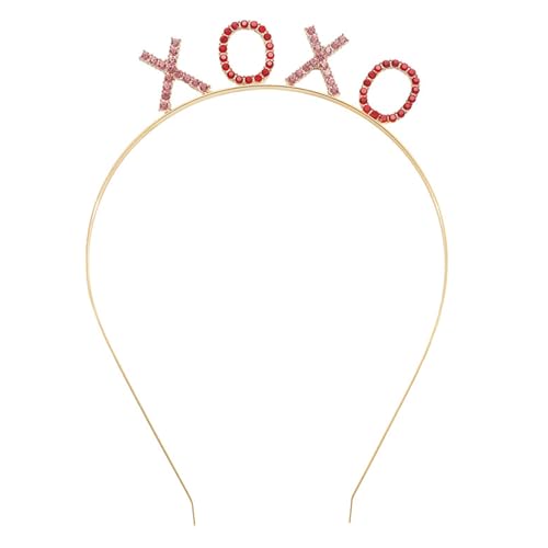 FENOHREFE Blingbling XO Stirnband Valentinstag Stirnbänder Herz Pedlar Kopfbedeckung für Urlaub Weihnachten Hochzeit Feiern Valentinstag Herz Stirnband von FENOHREFE