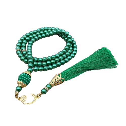 FENOHREFE Rosenkranz-Armband mit 99 Perlen, Imitationsperlen für Muslime, Festival, religiöser Schmuck, Koralle von FENOHREFE