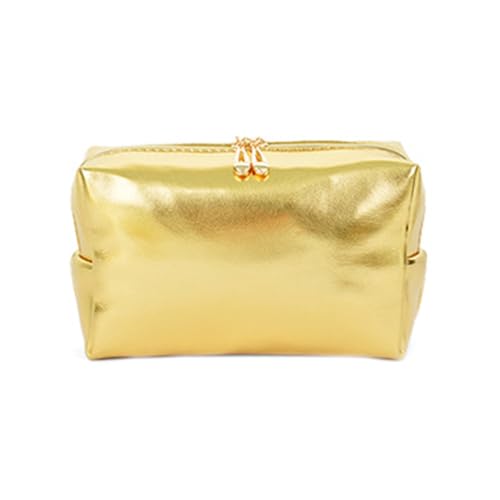 Goldfarbene Make-up-Tasche für Damen, vielseitiger Make-up-Koffer, wasserdicht, Kosmetik-Organizer, Handheld, große Kapazität, Reißverschlusstasche, multifunktionale Reisetasche, Reißverschlusstasche von FENOHREFE