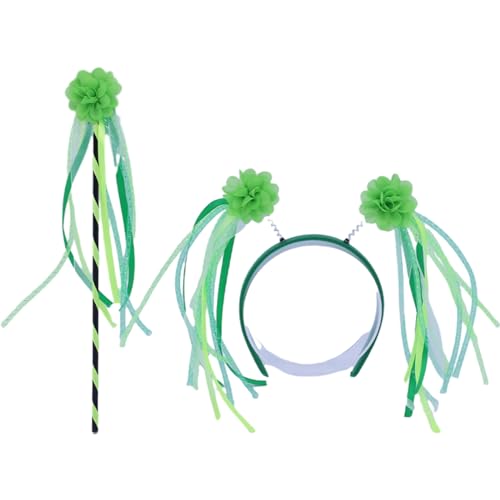 Haarreif mit Blume, Kleeblatt, auffällig, Patrick's Day, Stirnband, Weihnachtsfeier, Zauberstab für Teenager, Patrick's Day Haarband von FENOHREFE