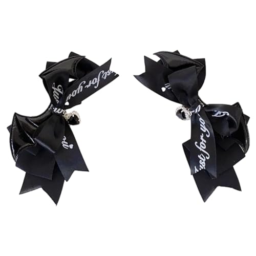 FENOHREFE Haarspange mit Schleife und Flügeln, für Cosplay, Party, Gothic, für Damen, Rollenspiel, Kostüm, Seitenklammer, Dienstmädchen-Haarnadeln, Gothic-Haarnadeln, Schwarz von FENOHREFE