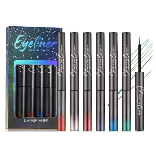 Hochpigmentierter Glitzer Eyeliner Bunt Wischfest Und Wasserfest Auffälliger Look Lidschatten Make Up Schönheitskosmetik Glitzer Eyeliner Set Hochpigmentierter Eyeliner Metallic Finish von FENOHREFE