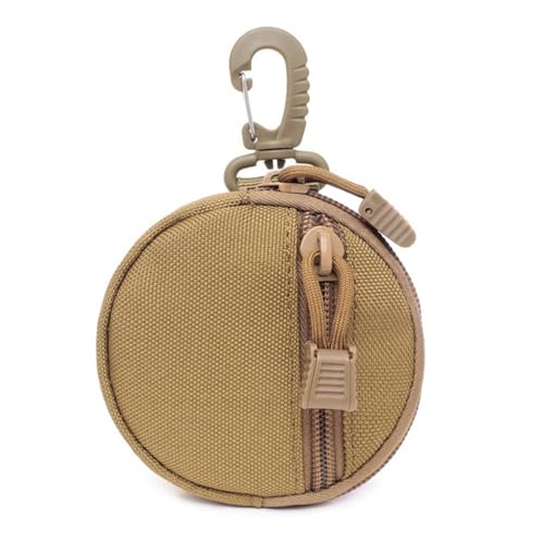 Kleiner Schlüsselanhänger, Münzbörse, Schlüsselanhänger, klein, rund, Münzhalter, Tasche, Headset, Zubehör, vielseitiger Taschen-Organizer, khaki von FENOHREFE