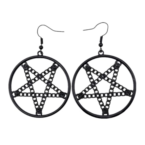 Wiccan Pentagramme Ohrringe Mystisches Okkultes Amulett Anhänger Ohrringe für Enthusiasten Creolen für Frauen, Silikon von FENOHREFE