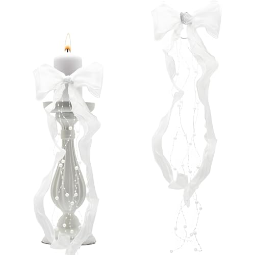 FENQURO 1 Pcs haarschmuck kommunion mädchen, Mädchen Kommunion Haarschmuck Haarkamm Erstkommunion Kopfschmuck mit Weiß Blüten Perlen Organza Bänder für Kommunion Hochzeit Blumenmädchen von FENQURO