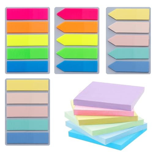 FENQURO 10 Packung Farbige Haftnotizen, klebezettel, haftnotizen klebezettel, Selbstklebende Klebezettel 3*3inch, Helle Haftnotizzettel Bunte Quadratische Sticky Notes für Büro Zuhause Schule Sitzung von FENQURO