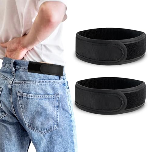 FENQURO 2 pcs Generisch Unsichtbarer Stretchgürtel ohne Schnalle, Seitengürtel ohne Schnalle, Lazy unsichtbarer Seitengürtel, Weicher Taillengürtel aus weichem für Zuhause, Schule, Wandern, Reisen von FENQURO