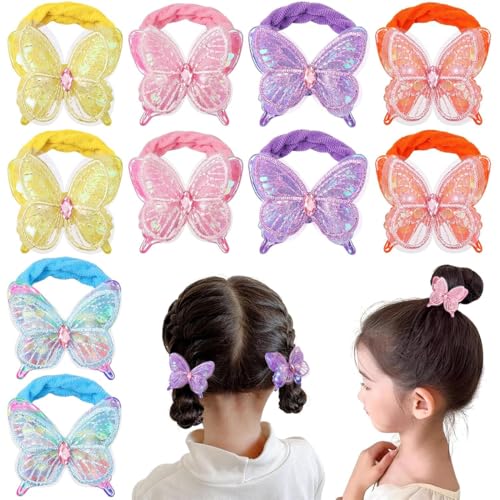 FENQURO 20 Pcs Baby Mädchen Haargummi, Haarschleife mit Blumen und Schleife mädchen haarschmuck Elastisches Stirnband Nahtlos Weich Pferdeschwanzhalter Haarschmuck für Kinder Kleine Mädchen von FENQURO
