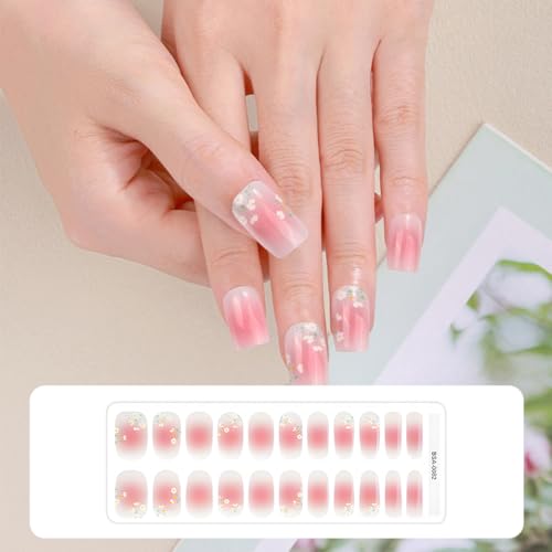FENQURO Nagelfolie UV Härtend, 22 Stück Nagelsticker UV Gel Nagelfolien Selbstklebend Nail Sticker Nagellackstreifen Gel-Nagelaufkleber in Salonqualität Art Stickers DIY für Damen Mädchen von FENQURO