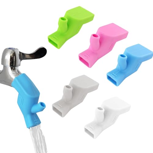 FENQURO Wasserhahn Verlängerung Set, 5 Stück Wasserhahn Extender, Wasserhahn Verlängerung Für Kinder, Wasserhahn Aufsatz Kinder, Hilft Kleinkind Händewaschen Badezimmer Küche von FENQURO