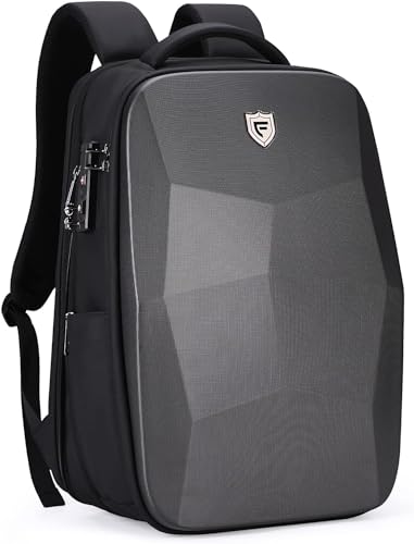 FENRUIEN Erweiterbarer Business Rucksack Herren Tagesrucksack Hartschale Backpack für 17.3 Zoll Laptop Schulrucksack für Herren und Damen mit USB-Ladeanschluss mit Laptopfach von FENRUIEN
