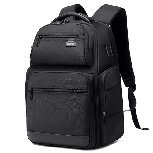 FENRUIEN Erweiterbarer Business Rucksack Herren Wasserdicht 17 Zoll Laptop Rucksack mit USB-Anschluss, Anti-Diebstahl Reiserucksack Handgepäck Tagesrucksack für Arbeit Geschäftsreise College Wandern von FENRUIEN