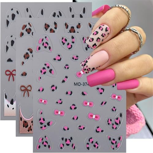 5d Geprägt Weißes Skelett Nagelabziehbilder Für Frauen Mädchen DIY Kunst Selbstklebend Nagel Dekoration Zubehör Halloween Gruselige Totenköpfe Spinne Geist Nagelaufkleber (Leopardenmuster) von FENXIXIONE