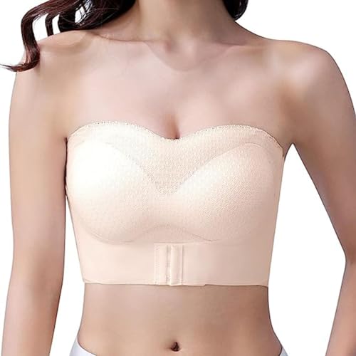 FENXIXIONE Trägerlose BHs Für Frauen, Rutschfester, Konvertierbarer Bandeau-BH Mit Voller Unterstützung, Frauen Push Up Bandeau-BH (Haut,5XL) von FENXIXIONE