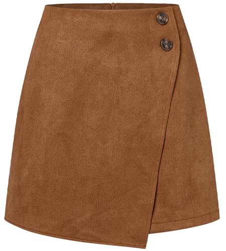 Damen Mini Röcke 50s Retro Vintage Bleistiftrock High Waist Röcke mit Schlitz L von FEOYA