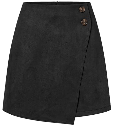 Damen Mini Röcke 50s Retro Vintage Bleistiftrock High Waist Röcke mit Schlitz L von FEOYA