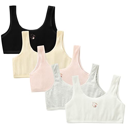 FEOYA 2 pcs Mädchen Bustier aus Baumwolle BH Sport Bra Bustier Ohne Buegel Girl Yoga Sports BH Bra Top Set Fuer 8-15 Jahre von FEOYA