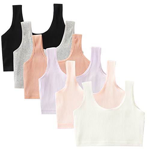 FEOYA 2 pcs Mädchen Bustier aus Baumwolle BH Sport Bra Bustier Ohne Buegel Girl Yoga Sports BH Bra Top Set Fuer 8-15 Jahre von FEOYA