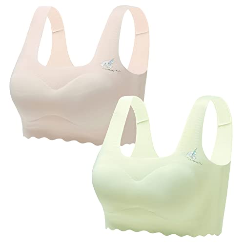 FEOYA 2 pcs Mädchen Bustier aus Baumwolle BH Sport Bra Bustier Ohne Buegel Girl Yoga Sports BH Bra Top Set Fuer 8 Jahre - 15 Jahre von FEOYA