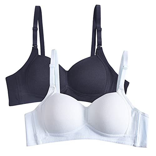 FEOYA 2 pcs Mädchen Bustier aus Baumwolle BH Sport Bra Ohne Buegel Yoga Sports BH Bra Top Set Fuer von FEOYA