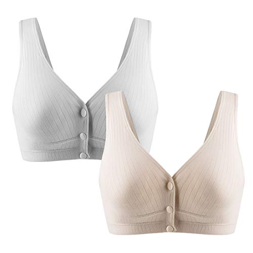 FEOYA 2Pcs Damen Still-BH Schwangerschaft Still BHS ohne Bügel Nahtlose Umstands BH Unterwäsche Maternity Mit Abnehmbaren Untersetzer von FEOYA
