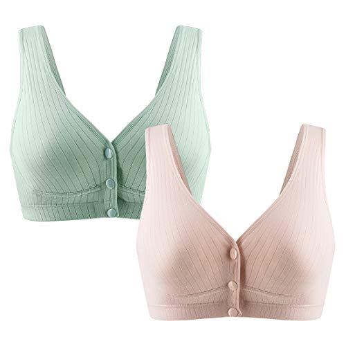 FEOYA 2Pcs Damen Still-BH Schwangerschaft Still BHS ohne Bügel Nahtlose Umstands BH Unterwäsche Maternity Mit Abnehmbaren Untersetzer von FEOYA