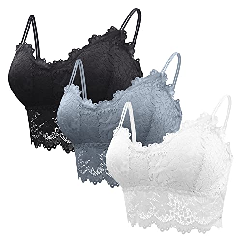 FEOYA 3 Stück Spitzen BH Bralette Spitze Gepolstert für Damen Yoga Spitze BH Bra Top Set Sport-BHS für Women FEOYA 3 Stück Spitzen BH Bralette Spitze Gepolstert für Damen Yoga Spitze BH Bra Top Set Sport-BHS für Women von FEOYA