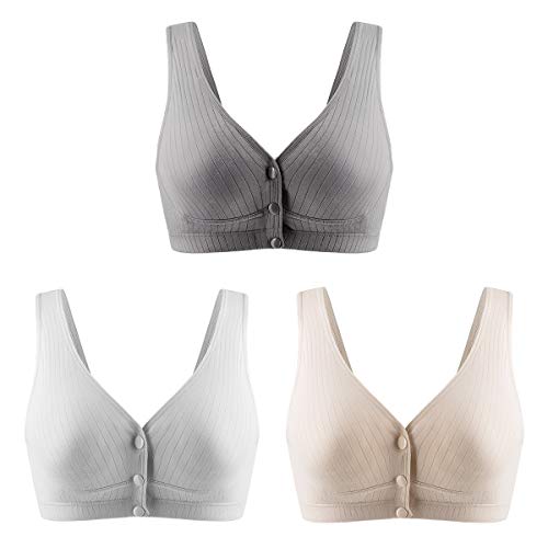 FEOYA 3Pcs Damen Still-BH Schwangerschaft Still BHS ohne Bügel Nahtlose Umstands BH Unterwäsche Maternity Mit Abnehmbaren Untersetzer von FEOYA