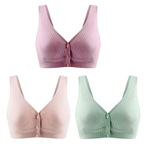 FEOYA 3Pcs Damen Still-BH Schwangerschaft Still BHS ohne Bügel Nahtlose Umstands BH Unterwäsche Maternity Mit Abnehmbaren Untersetzer von FEOYA