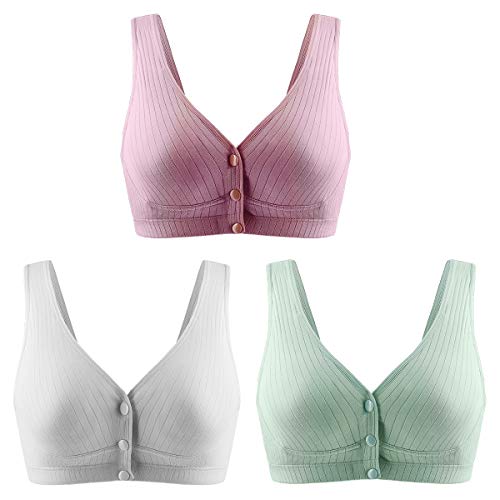 FEOYA 3Pcs Damen Still-BH Schwangerschaft Still BHS ohne Bügel Nahtlose Umstands BH Unterwäsche Maternity Mit Abnehmbaren Untersetzer von FEOYA