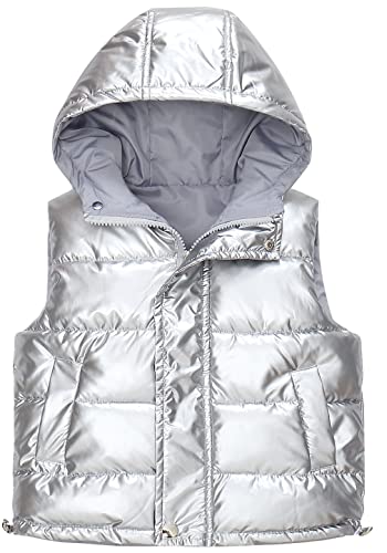 FEOYA Ärmellose Daunenjacke Kinder Kapuzen Daunenweste Ärmellose Mäntel Mädchen Junge Licht Warm Wasserdicht 130CM von FEOYA