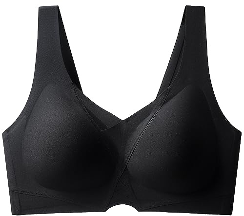 FEOYA BH Damen ohne Bügel Nahtlos Komfort Bustiers T Shirt Schlaf Still Sport Soft Bra Wohlfühl Butterweich Bralette mit Feste Pads - XXL von FEOYA